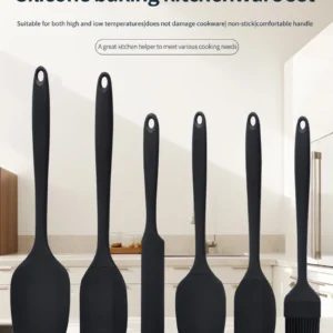 Silicone Kitchenware 6-Piece Set, Cream Scraper, Spatula, Oil Brush, Size Scraper Set Baking Tool, Non-Integrated Hand