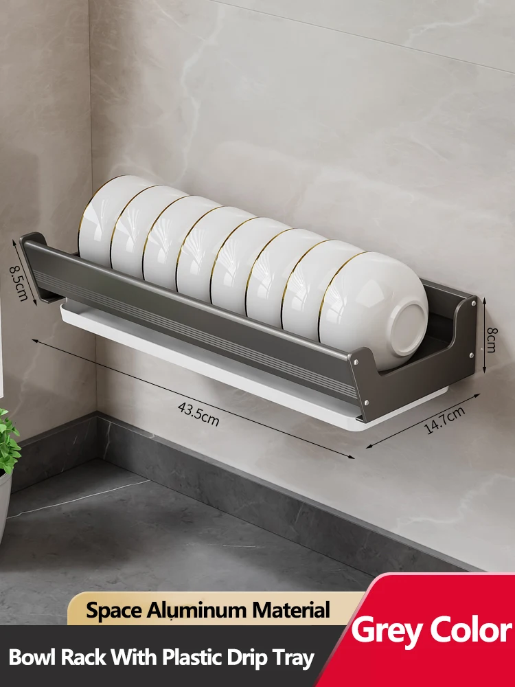 S30cca426c75c49f5878a04e0dd79e74bA.webp Bowl Plate Drying Shelf Portable Kitchen Organizer Wall Mounted Dish Drainer Rack Kitchen Storage Shelves Tableware Holder