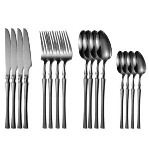 S30ebe10b0e0840bf86ec76fa6c384137i.webp 16pcs Gold Cutlery Set Forks Knives Spoons Dinnerware Dishwasher Safe Stainless Steel Western Tableware Silverware Wedding Gift