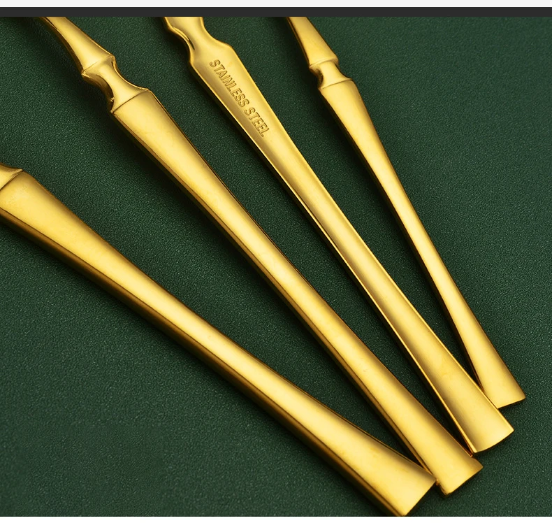 S3239e1901a924b7b9d7e4ce287e1ab78t.webp 16pcs Gold Cutlery Set Forks Knives Spoons Dinnerware Dishwasher Safe Stainless Steel Western Tableware Silverware Wedding Gift