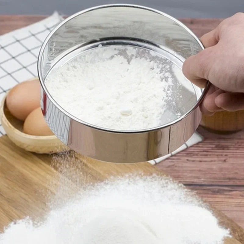 Kitchen Useful Small Tools Multifunctional Manual Flour Mesh Powder Stainless Steel Flour Sieve Practical Durable Accessories