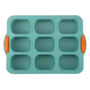 Bakeware 9 Grids Silicone Cake Mold Silicone Non-Stick Bread Baking Form Non-slip Reusable Silicone Baking Pan Baking Tool