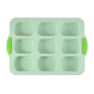 Bakeware 9 Grids Silicone Cake Mold Silicone Non-Stick Bread Baking Form Non-slip Reusable Silicone Baking Pan Baking Tool