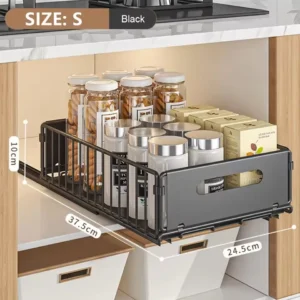 S459e90b47dce4eaf93668b89b61dbb7cH.webp Kitchen Storage Rack Pull Out Cabinet Organizer Slide Drawer Storage Tray Seasoning Bottle Spice Storage Rack Kitchen Organizer
