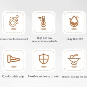 Silicone Kitchenware 6-Piece Set, Cream Scraper, Spatula, Oil Brush, Size Scraper Set Baking Tool, Non-Integrated Hand