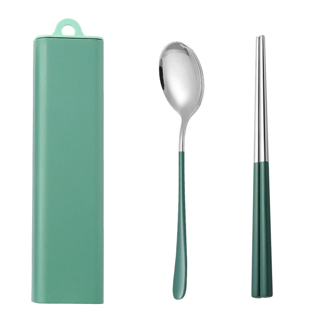 S488d405735294f98b62b84609b1881bdY.webp 304 Dinnerware Set Flatware Stainless Steel Portable Cutlery Sets Camping Travel Set Case Knife Fork Spoon Kitchen Accessories