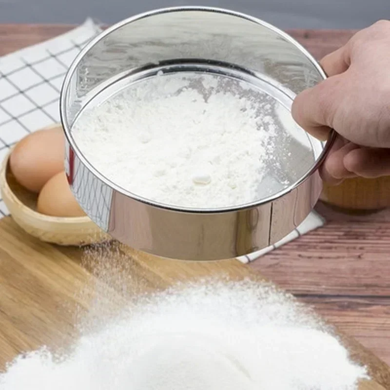 Kitchen Useful Small Tools Multifunctional Manual Flour Mesh Powder Stainless Steel Flour Sieve Practical Durable Accessories