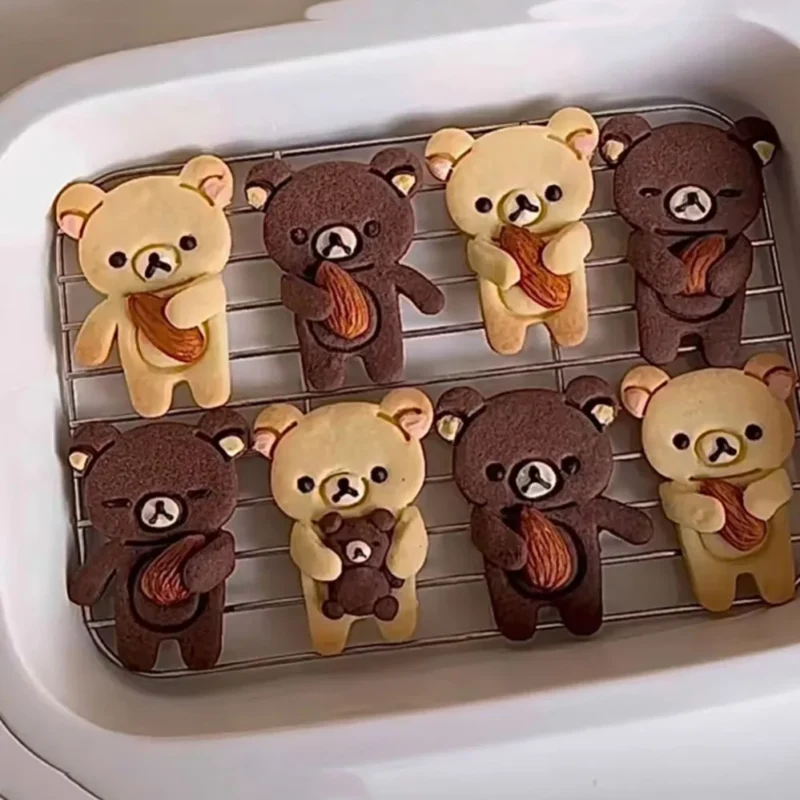 S4b0bbd54f5c2445d9ce020c5644641daE.webp Cartoon Hug Bear Cookie Cutters Biscuit Mold Stamp Kitchen Baking Pastry Bakeware Dessert Baking Supplies