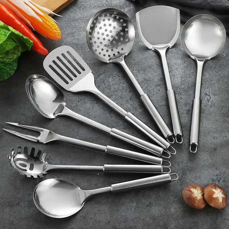 Kitchen Cookware Cooking Utensils Stainless Steel Shovel Soup Spoon Turner Utensils Dinnerware Cooking Tool Kitchen Gadgets