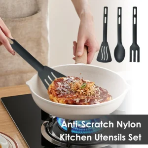 Kitchen Tool Set Nylon Cooking Tools Set Sturdy Cutlery Kit With Non-Stick Spatulas Comfortable Handle Cookware Accessories