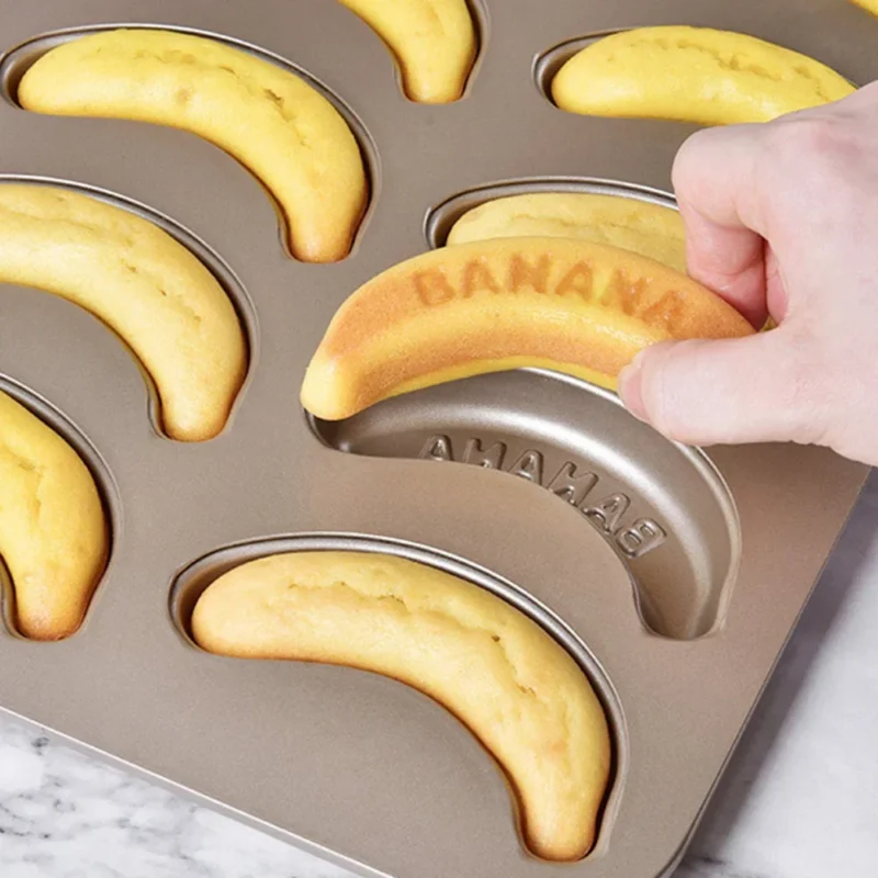 S4bfa65da25554ef4aeb36d126fe98066j.webp 10 Hole Baking Pan Carbon Cake Baking Mold Baking Tray Non-Stick Muffin DIY Banana Cake Pan Moulds Baking Pans Bakeware Tools
