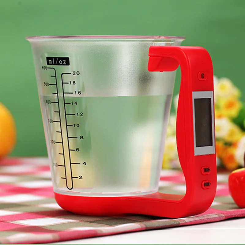 Kitchen Scales with LCD Display 1000g/1g Measuring Cup Kitchen Mixing Bowl Temperature Measurement Cups Kitchen Baking Tools