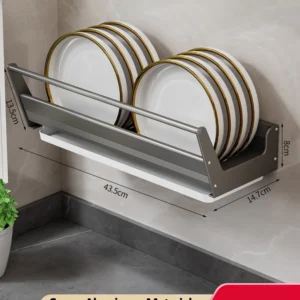 S52506078a10d40d6aa1dd4638a6563cfo.webp Bowl Plate Drying Shelf Portable Kitchen Organizer Wall Mounted Dish Drainer Rack Kitchen Storage Shelves Tableware Holder