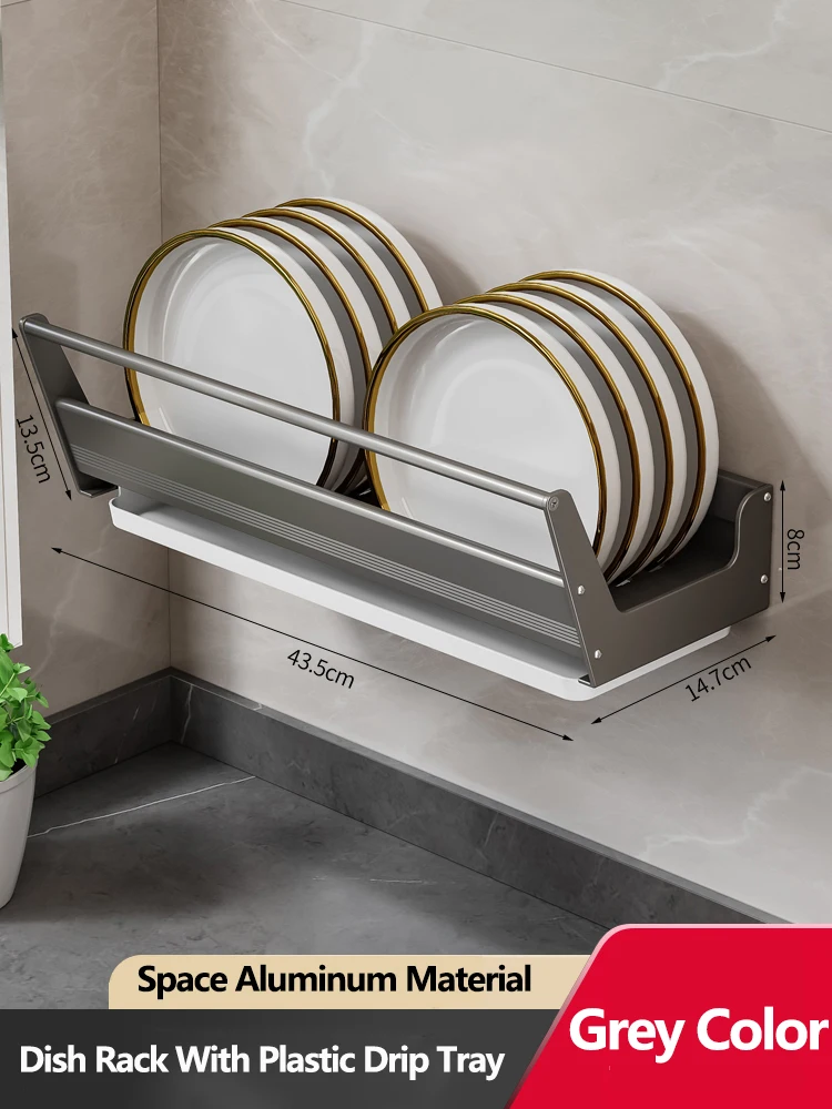 S52506078a10d40d6aa1dd4638a6563cfo.webp Bowl Plate Drying Shelf Portable Kitchen Organizer Wall Mounted Dish Drainer Rack Kitchen Storage Shelves Tableware Holder