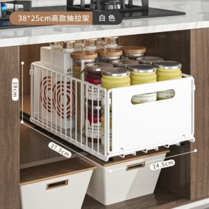 S526b7950bbfb4930870e0ffa8a0521786.webp Kitchen Storage Rack Pull Out Cabinet Organizer Slide Drawer Storage Tray Seasoning Bottle Spice Storage Rack Kitchen Organizer