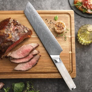 F.YOUNG 8.5" Japanese Kiritsuke Knife Damascus Steel Kitchen Professional Chef Knife Sharp Slicing Cleaver Cooking Tools Cutlery