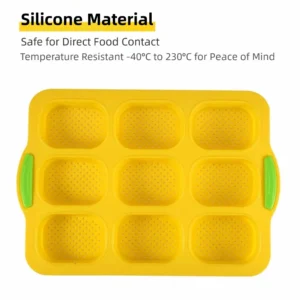 Bakeware 9 Grids Silicone Cake Mold Silicone Non-Stick Bread Baking Form Non-slip Reusable Silicone Baking Pan Baking Tool