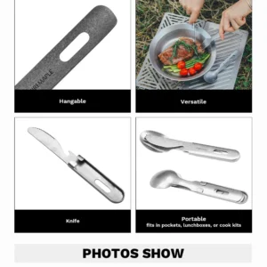 Fire-Maple Antarcti 3in1 Utensils Set Fork Knife Spoon Outdoor Tableware 304 Stainless Steel Camping Cooking Portable Cutlery
