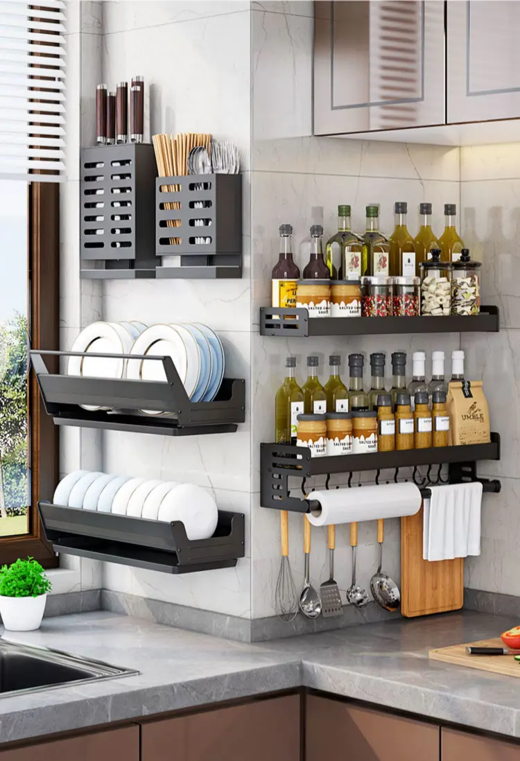 S5bdaeb67a74c4f2eaf709e566d7f35dfV.webp Bowl Plate Drying Shelf Portable Kitchen Organizer Wall Mounted Dish Drainer Rack Kitchen Storage Shelves Tableware Holder