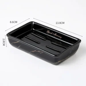 Light Luxury Soap Holder Ceramic Rectangle Household Bathroom Accessories Soap Dish Holders Restroom Organizer Kitchen Storage