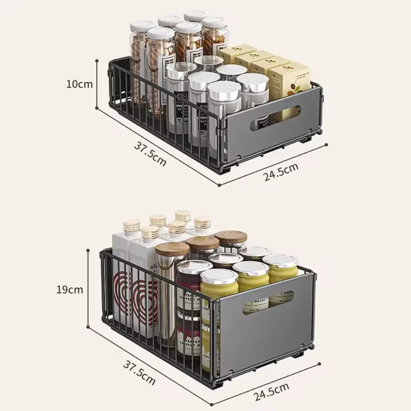S5d10b1012f0840c986299e9a3bc758e35.webp Kitchen Storage Rack Pull Out Cabinet Organizer Slide Drawer Storage Tray Seasoning Bottle Spice Storage Rack Kitchen Organizer