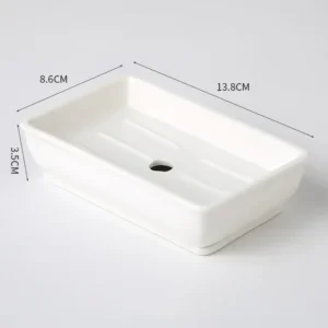 Light Luxury Soap Holder Ceramic Rectangle Household Bathroom Accessories Soap Dish Holders Restroom Organizer Kitchen Storage