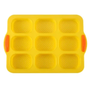 Bakeware 9 Grids Silicone Cake Mold Silicone Non-Stick Bread Baking Form Non-slip Reusable Silicone Baking Pan Baking Tool
