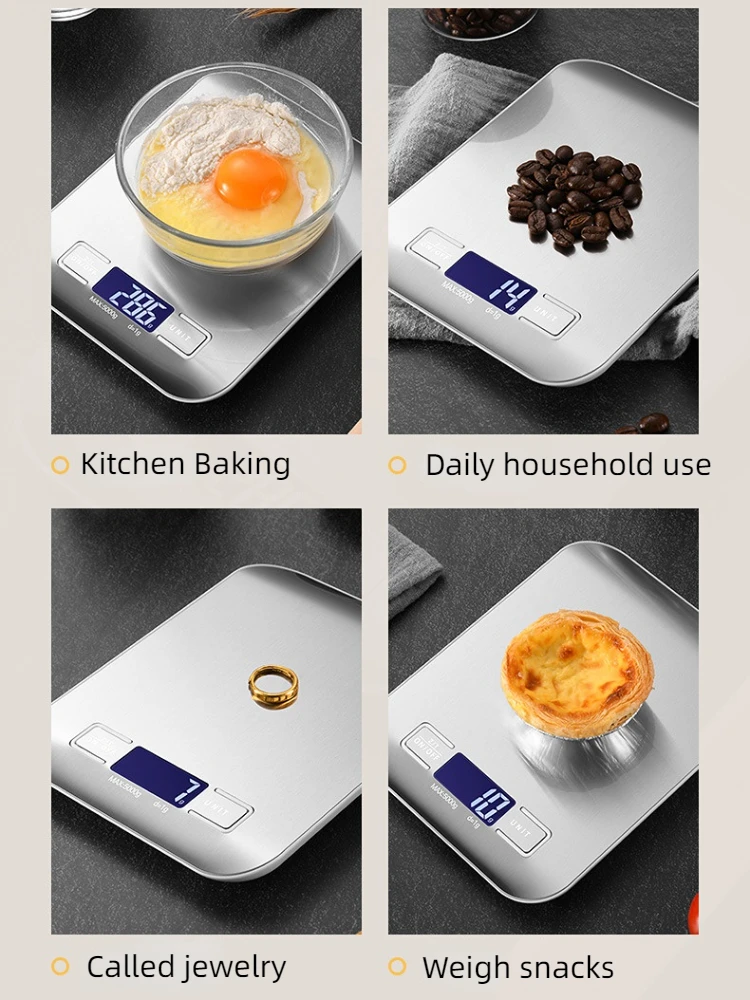 S6082157cfbd342eca2b4476684c47868j.webp 5kg/1g Multifunction Electric Digital Kitchen Food Scale LCD Display, High Precise Waterproff Measuring Scale Stainless Steel