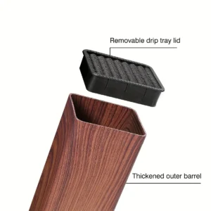 S6243c8d41acd42af964a08e02058af48y.webp 1pc New PP Home Kitchen Knife Block Holder Rack Stands with Wood Grain Surface and Rubber Plastic Coating for Kitchen Storage