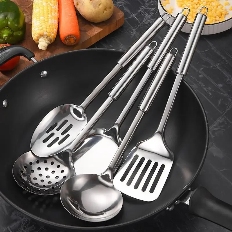 Kitchen Cookware Cooking Utensils Stainless Steel Shovel Soup Spoon Turner Utensils Dinnerware Cooking Tool Kitchen Gadgets