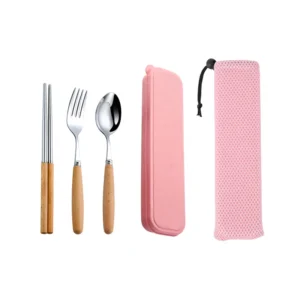 S67644a23186d42049925c149442f6b1f6.webp 304 Dinnerware Set Flatware Stainless Steel Portable Cutlery Sets Camping Travel Set Case Knife Fork Spoon Kitchen Accessories