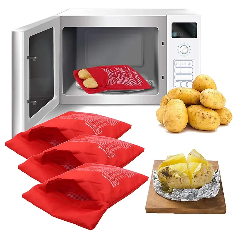 S69d978fcabb04a67b679281e33ba5439Y.webp Kitchen Supplies Microwave Potato Bag Baked Potato Bag Red Pouch Cooking in Just 4 Minutes Cooker Bag Potato Bags Kitchen Tools