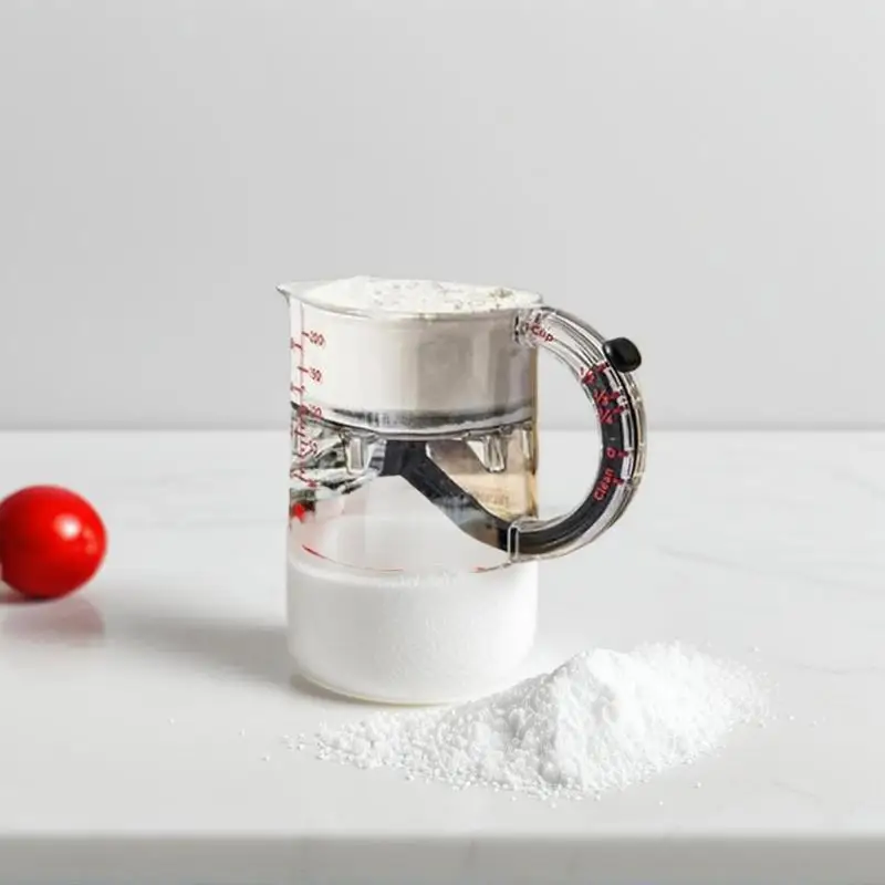 All-in-One Cooking Measuring Cup with Adjustable Base and Scraper; Essential for Every Kitchen