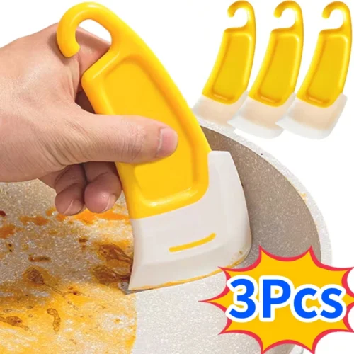 S712f9ad001b64f20ad097c4059a3af24I.webp Cleaning Spatula Kitchen Scraper Soft Blade Scraper Brush Dirty Pan Pot Dishes Cleaner Tools Cooking Baking Tool Kitchen Gadget