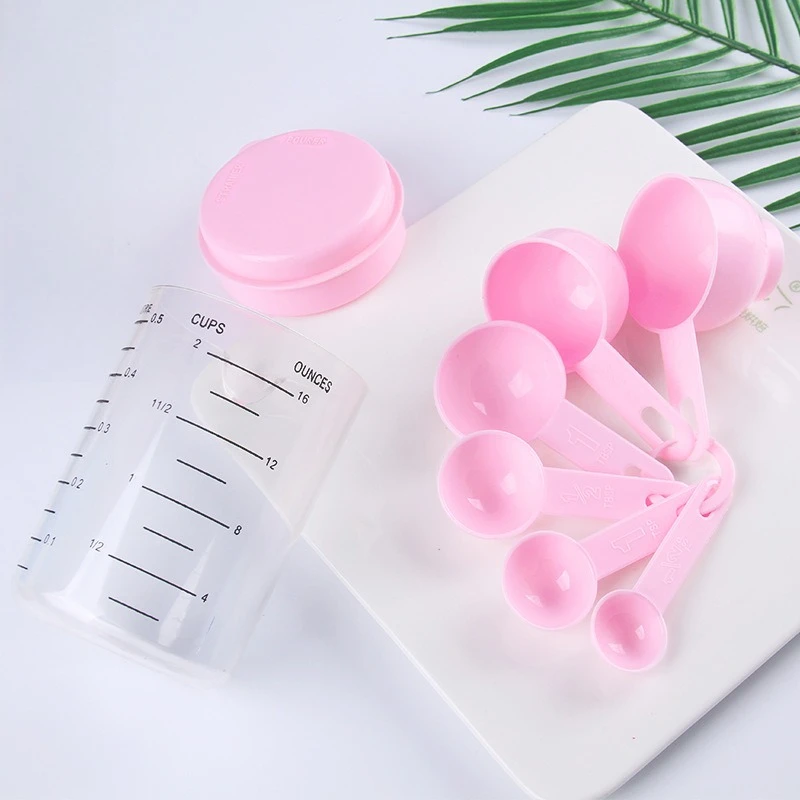 Kitchen Measuring Tool Plastic Measuring Cup Measuring Scale Set Scale Plastic Tool Measuring Set Spoon Kitchen 7-Piece