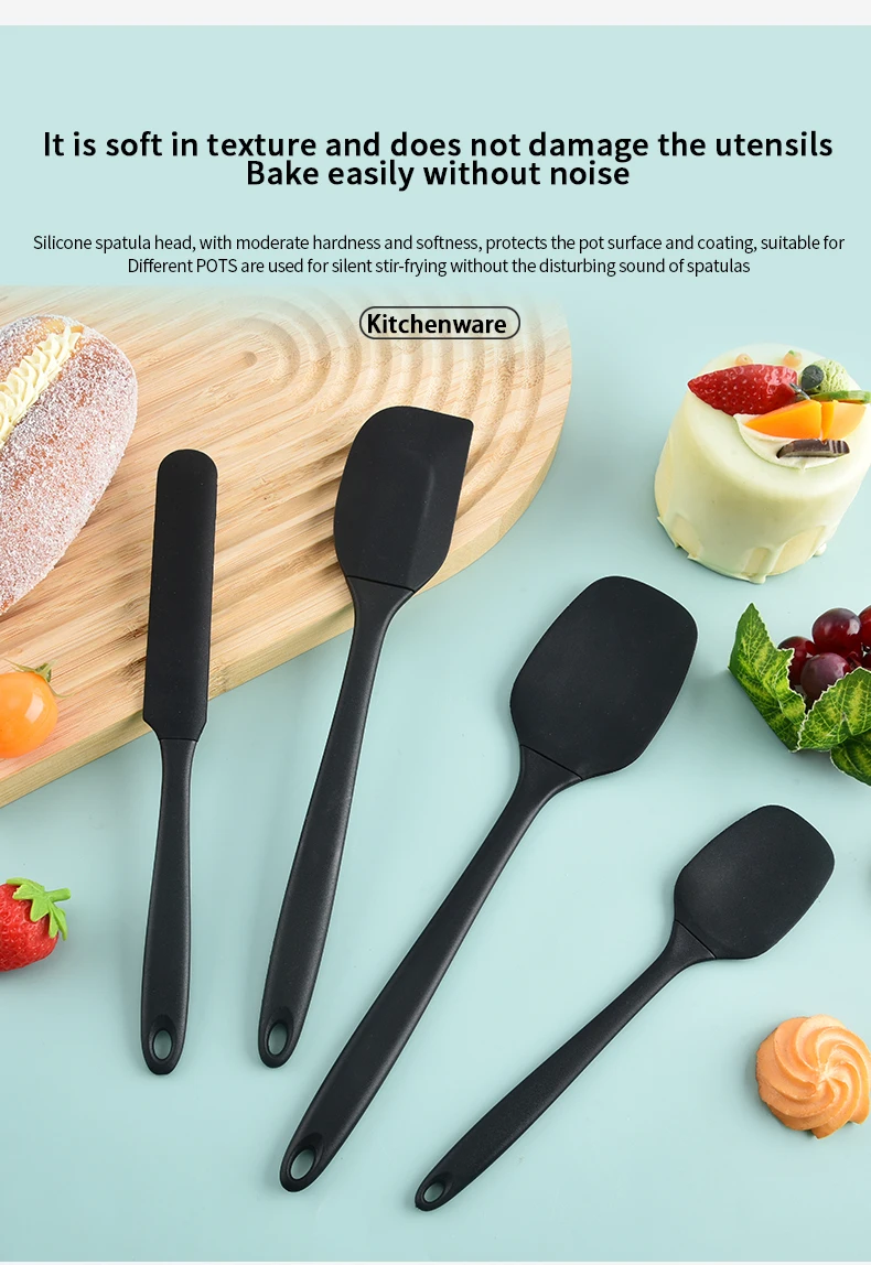 Silicone Kitchenware 6-Piece Set, Cream Scraper, Spatula, Oil Brush, Size Scraper Set Baking Tool, Non-Integrated Hand