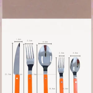 Colorful 316 Stainless Steel Western Cutlery Set, French Clasp Handle Steak Knives, Dessert Forks Spoons Flatware Collection