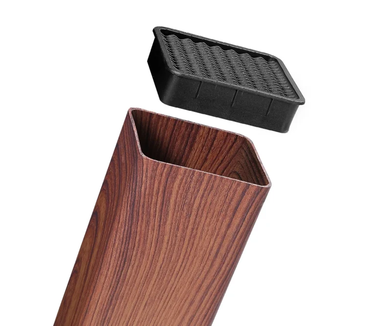 S7ca69bc7e88e48b4a47043a7faa0a12b6.webp 1pc New PP Home Kitchen Knife Block Holder Rack Stands with Wood Grain Surface and Rubber Plastic Coating for Kitchen Storage