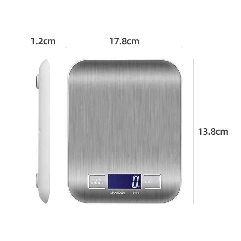 S83c9ba4a11c1439cafda4b4ca3a022f4i.webp 5kg/1g Multifunction Electric Digital Kitchen Food Scale LCD Display, High Precise Waterproff Measuring Scale Stainless Steel