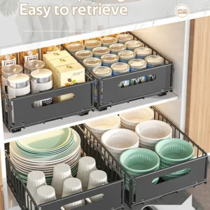 S84bada9a4915473aabdd67a5e7f4fe02C.webp Kitchen Storage Rack Pull Out Cabinet Organizer Slide Drawer Storage Tray Seasoning Bottle Spice Storage Rack Kitchen Organizer