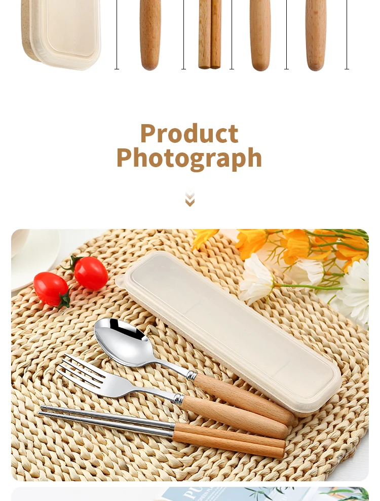 S91cb6cf275924032a7aa95af890c7f18W.webp 304 Dinnerware Set Flatware Stainless Steel Portable Cutlery Sets Camping Travel Set Case Knife Fork Spoon Kitchen Accessories