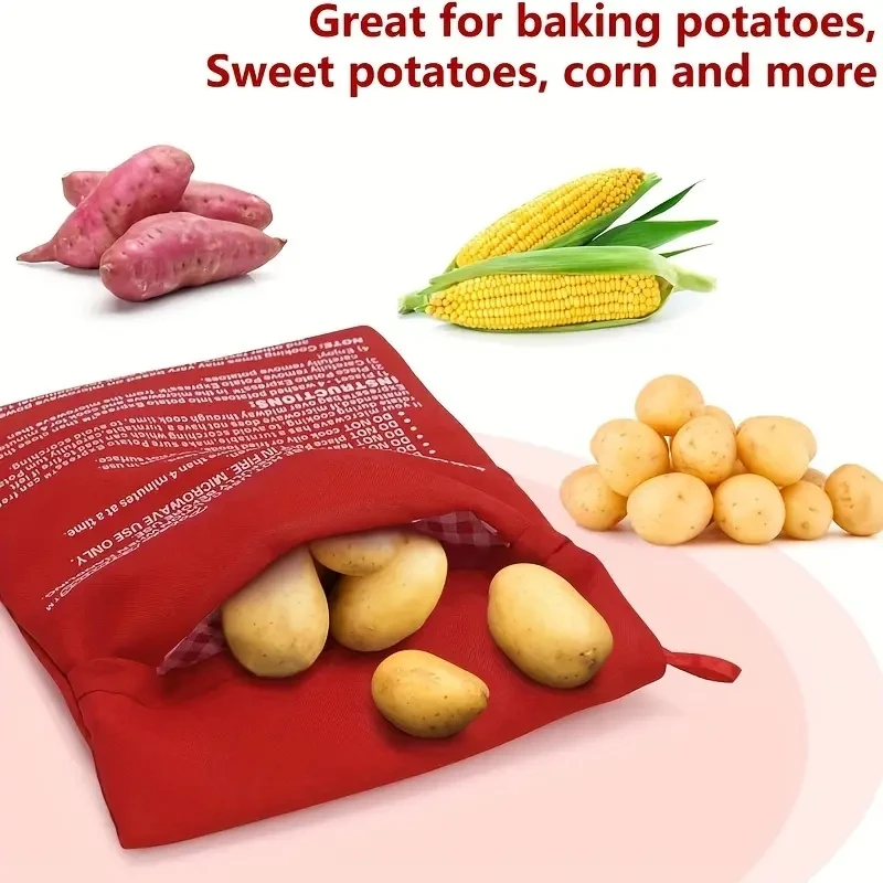S923809575d634e1ebff833eb842deca0z.webp Kitchen Supplies Microwave Potato Bag Baked Potato Bag Red Pouch Cooking in Just 4 Minutes Cooker Bag Potato Bags Kitchen Tools