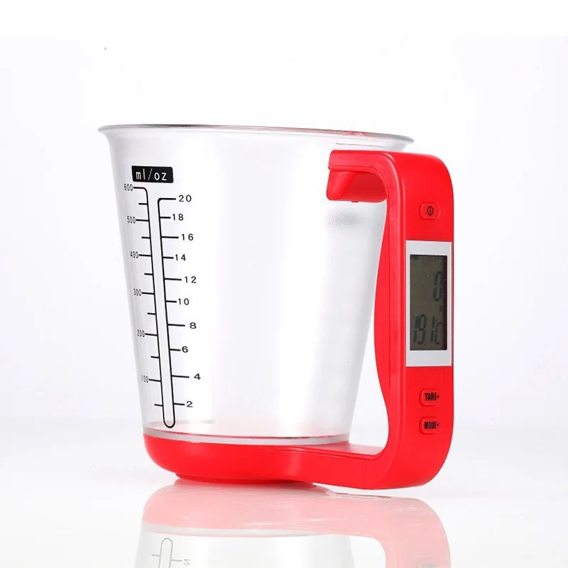 Kitchen Scales with LCD Display 1000g/1g Measuring Cup Kitchen Mixing Bowl Temperature Measurement Cups Kitchen Baking Tools