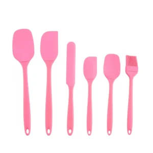 Silicone Kitchenware 6-Piece Set, Cream Scraper, Spatula, Oil Brush, Size Scraper Set Baking Tool, Non-Integrated Hand