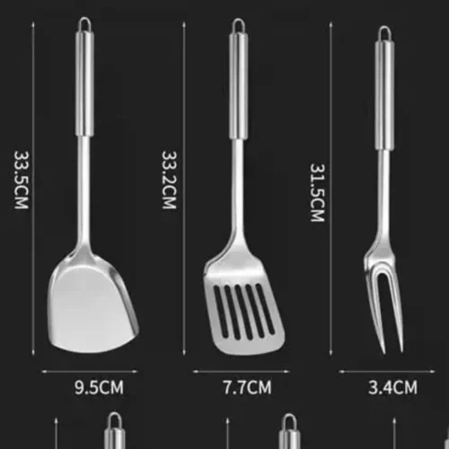 S953ea2036f424c8b886b0f533e6fad6ey.webp Kitchen Cookware Cooking Utensils Stainless Steel Shovel Soup Spoon Turner Utensils Dinnerware Cooking Tool Kitchen Gadgets