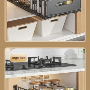 S97978438f96b4089b5619d41190e5de7E.webp Kitchen Storage Rack Pull Out Cabinet Organizer Slide Drawer Storage Tray Seasoning Bottle Spice Storage Rack Kitchen Organizer