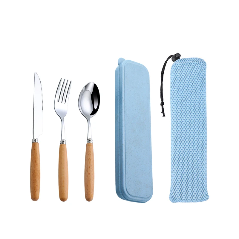 S9b1d38fc022a415c8e9025a303ebe557u.webp 304 Dinnerware Set Flatware Stainless Steel Portable Cutlery Sets Camping Travel Set Case Knife Fork Spoon Kitchen Accessories
