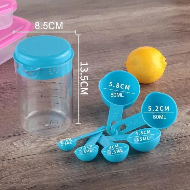 Kitchen Measuring Tool Plastic Measuring Cup Measuring Scale Set Scale Plastic Tool Measuring Set Spoon Kitchen 7-Piece