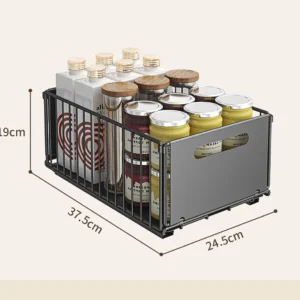 Sa140121a7c1648aaba8b51c2cb46acae5.webp Kitchen Storage Rack Pull Out Cabinet Organizer Slide Drawer Storage Tray Seasoning Bottle Spice Storage Rack Kitchen Organizer