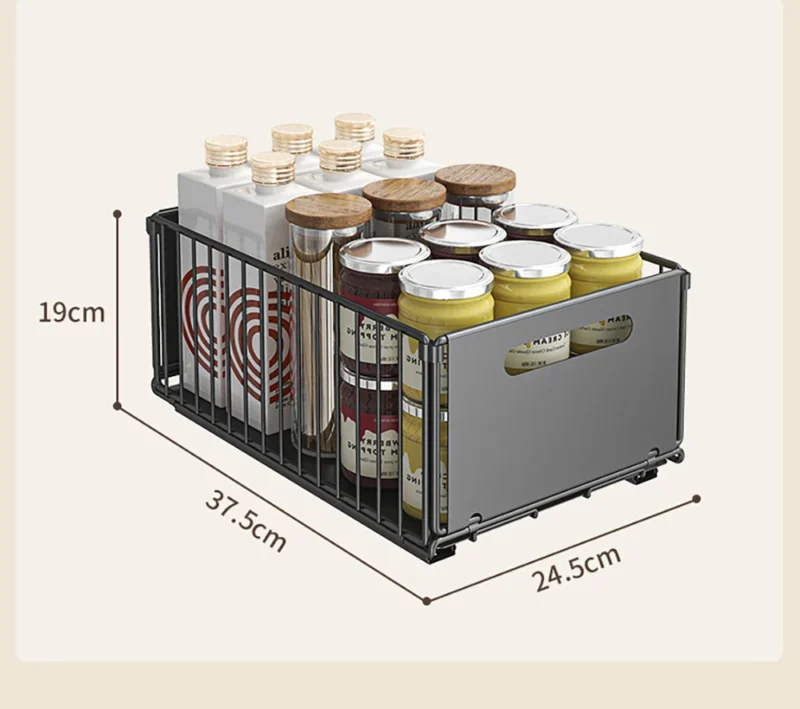 Sa140121a7c1648aaba8b51c2cb46acae5.webp Kitchen Storage Rack Pull Out Cabinet Organizer Slide Drawer Storage Tray Seasoning Bottle Spice Storage Rack Kitchen Organizer